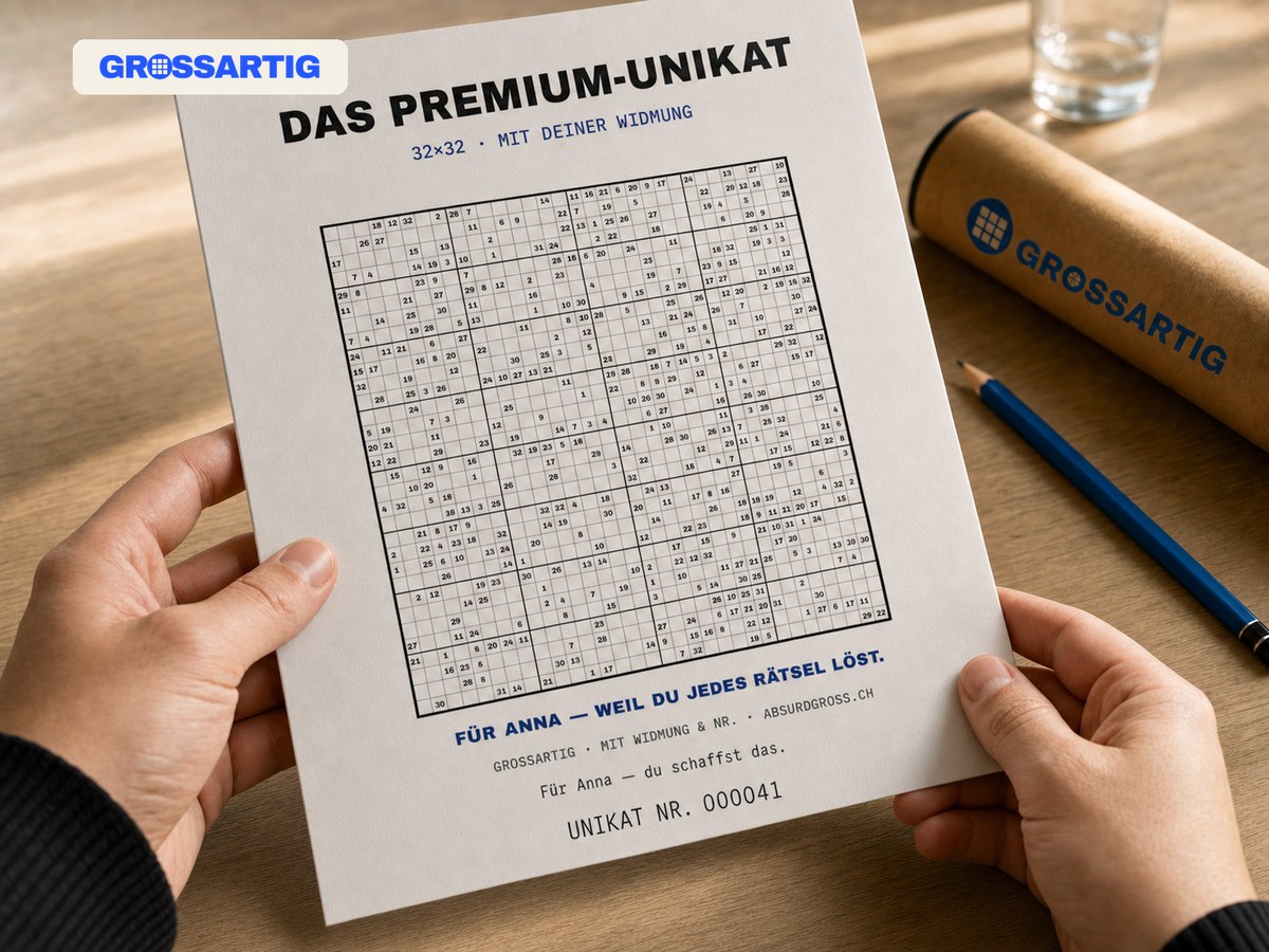 Personalisiertes Sudoku verschenken: dein Name, deine Widmung, deine Nummer