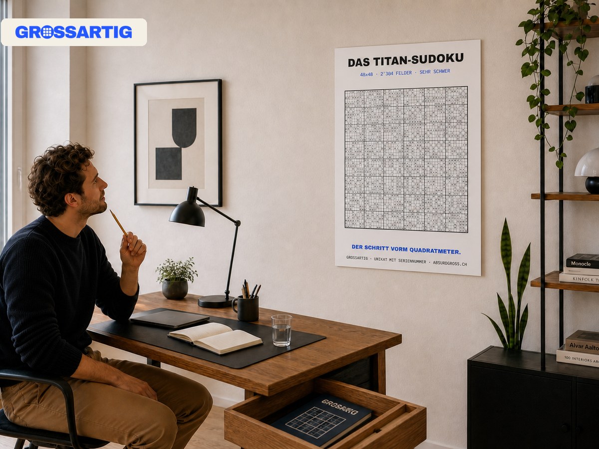 Sudoku als Poster statt Buch: warum ein XXL-Rätsel an der Wand mehr bringt
