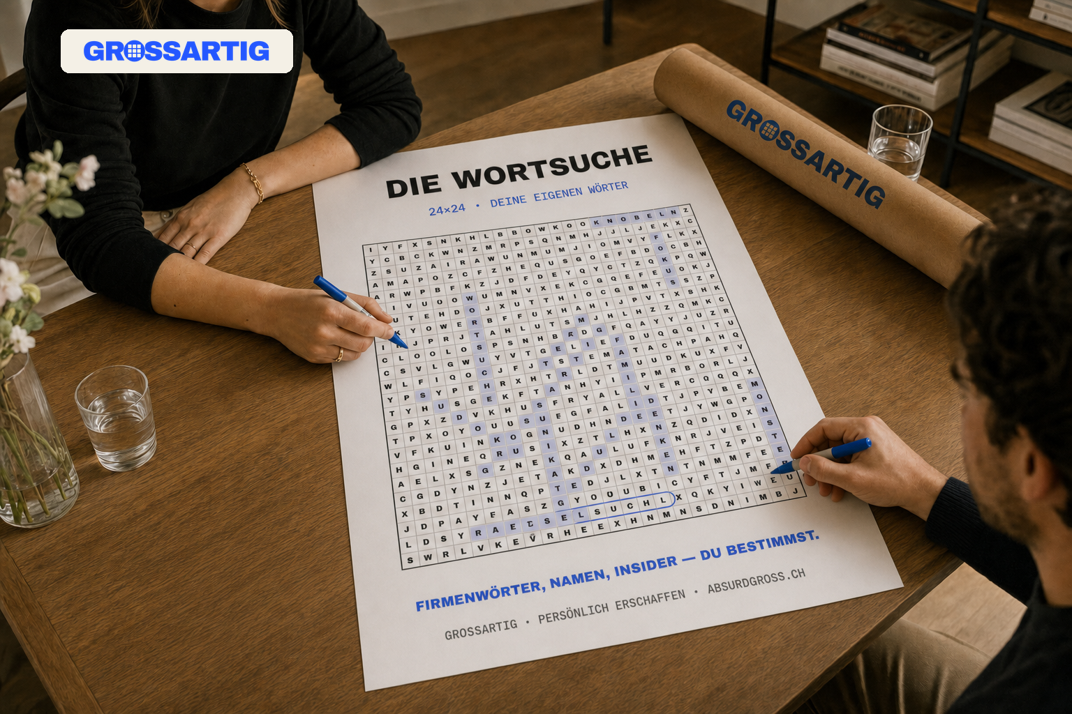 Eine Wortsuche mit euren eigenen Wörtern verschenken