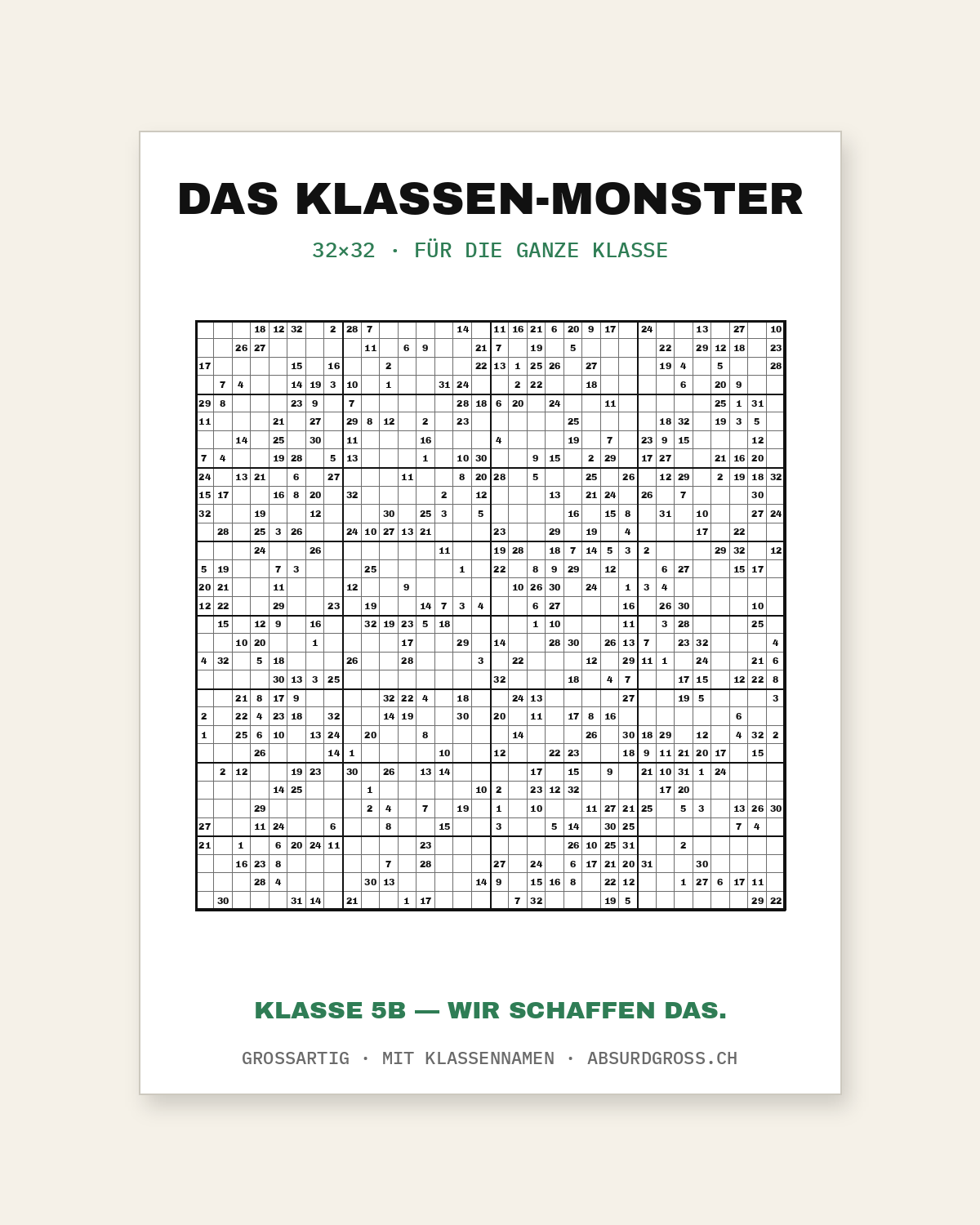 Sudoku im Unterricht: wie ein XXL-Rätsel die Klasse zusammenbringt