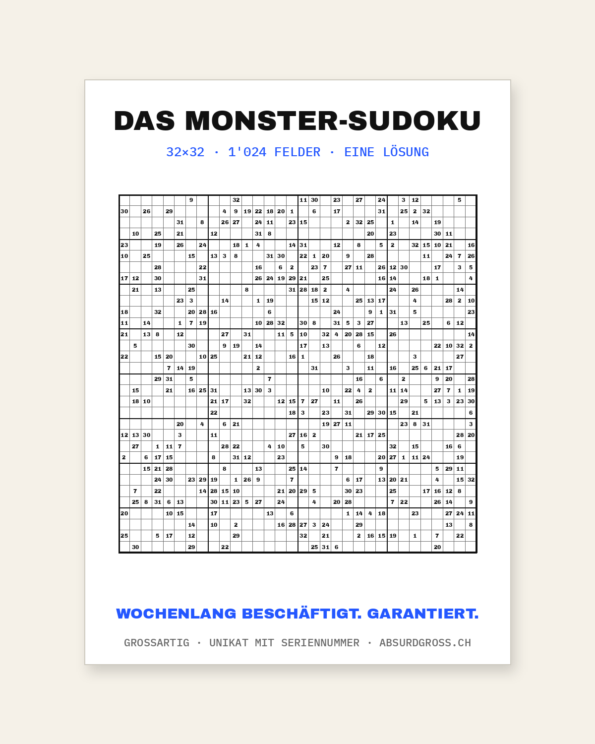 Sind grosse Sudoku eindeutig lösbar? Wie wir das maschinell beweisen