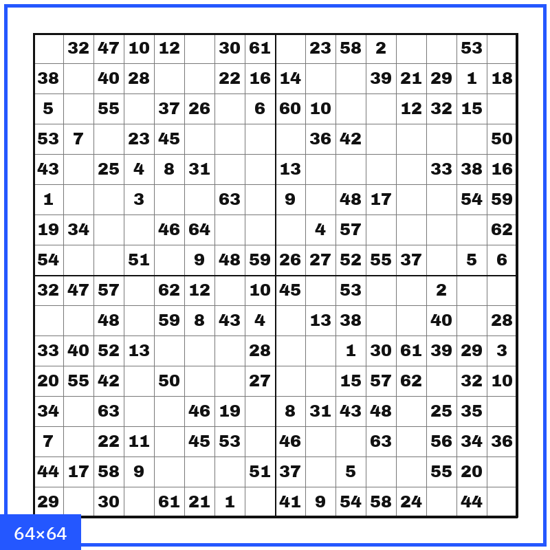 Das Kolossal-Sudoku — 100×100 cm Rätsel-Poster von GROSSARTIG